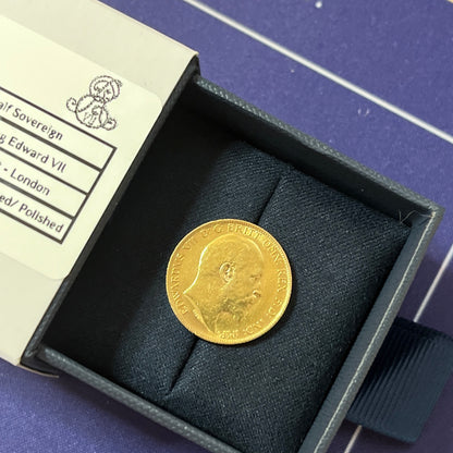 1906 King Edward VII Half Sovereign 22ct Gold - Boxed + FREE Silver bar