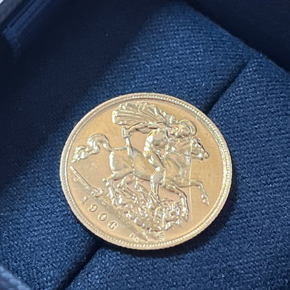 1906 King Edward VII Half Sovereign 22ct Gold - Boxed + FREE Silver bar