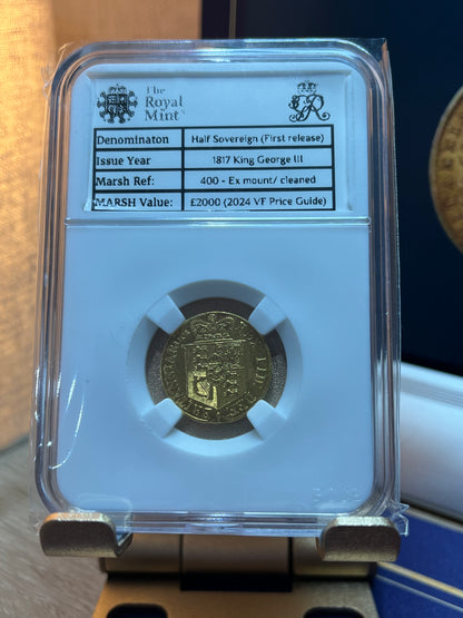 1817 Gold Half Sovereign - King George III - First Modern Release + FREE Silver Valcambi bar