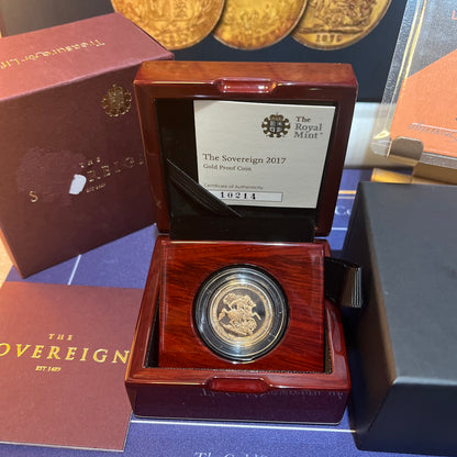 2017 Gold Sovereign Pistrucci Proof 3 Coin Boxed Set with COA & FREE Silver Bar Bundle