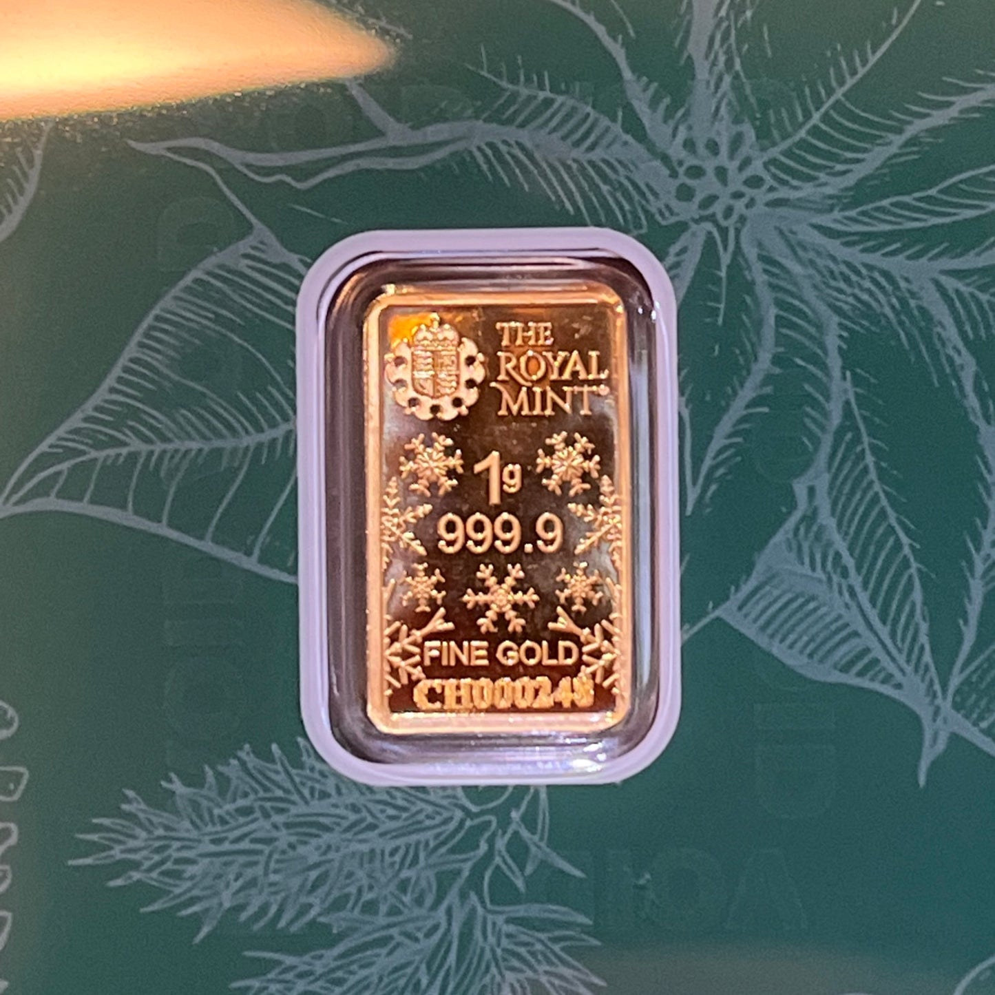 Royal Mint Merry Christmas 1g Gold Bar 999.9 fine gold