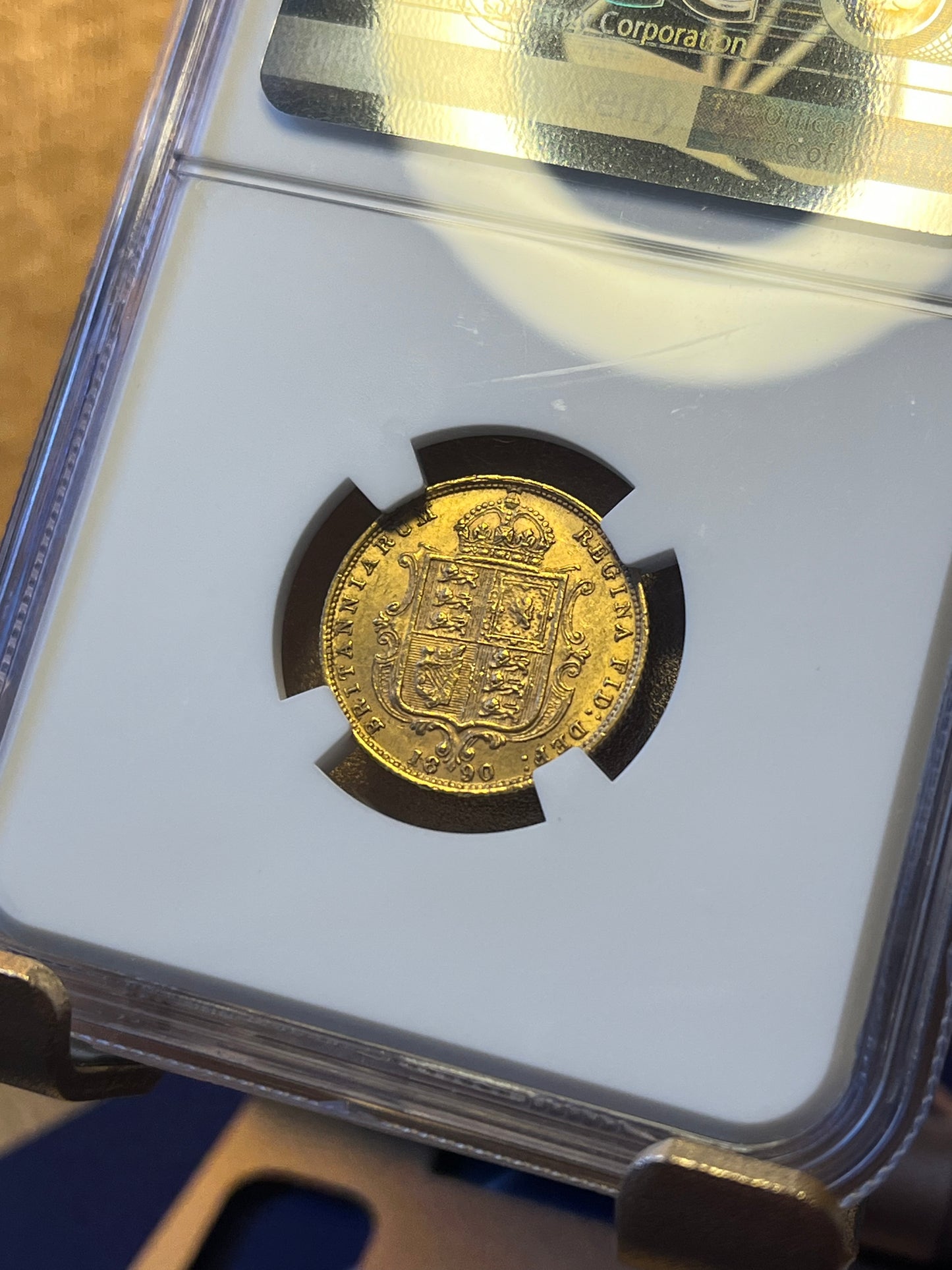NGC Graded AU58 1890 Victoria Jubilee Gold Half Sovereign 22ct Coin +FREE Silver