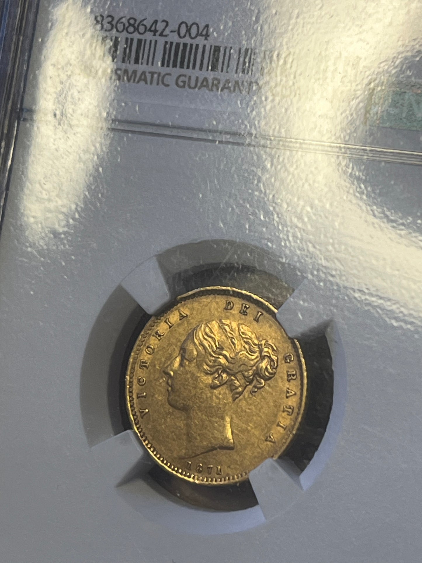 *R2 RARE* 1871 NGC Graded AU53 Gold Half Sovereign -Marsh 446C + FREE Silver Bar
