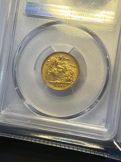 *RARE* NGC AU58+ Victoria 1897-S Australia Gold Half-Sovereign Sydney
