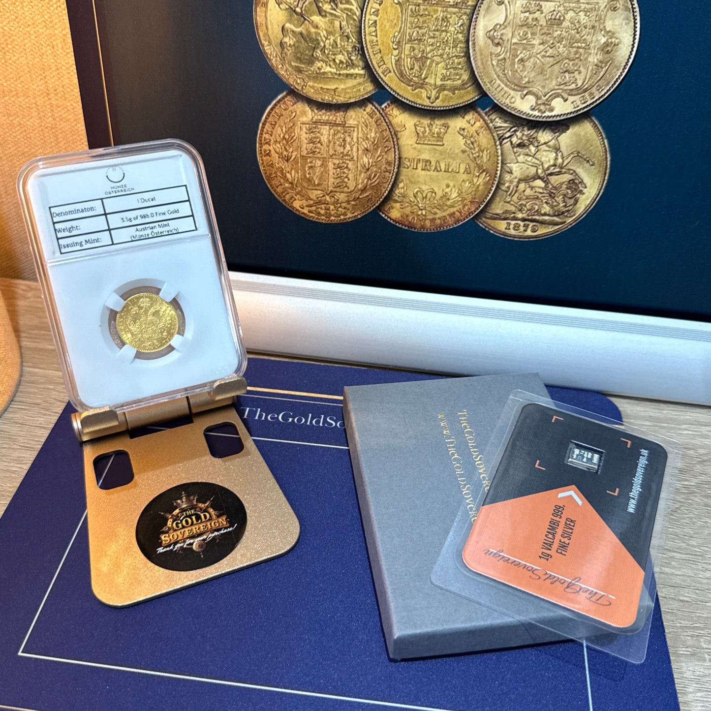BEST VALUE - 23ct 1915 Austrian 1 Ducat Gold Coin 3.5g + FREE Silver Bar