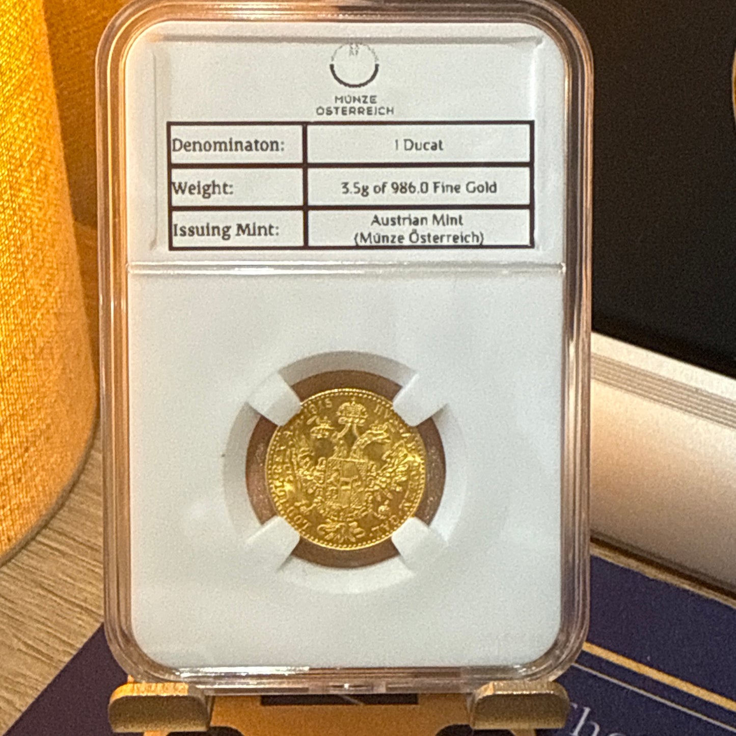 BEST VALUE - 23ct 1915 Austrian 1 Ducat Gold Coin 3.5g + FREE Silver Bar