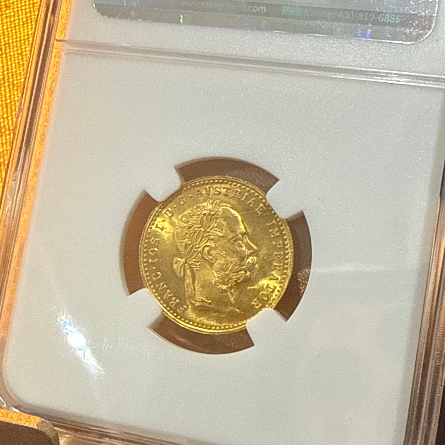 BEST VALUE - 23ct 1915 Austrian 1 Ducat Gold Coin 3.5g + FREE Silver Bar