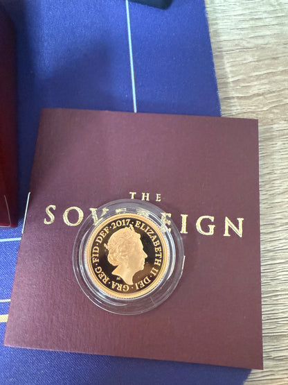 2017 Elizabeth II Proof Gold Full Sovereign with box and COA 200th Anniversary