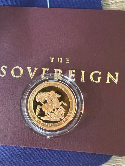 2017 Elizabeth II Proof Gold Full Sovereign with box and COA 200th Anniversary