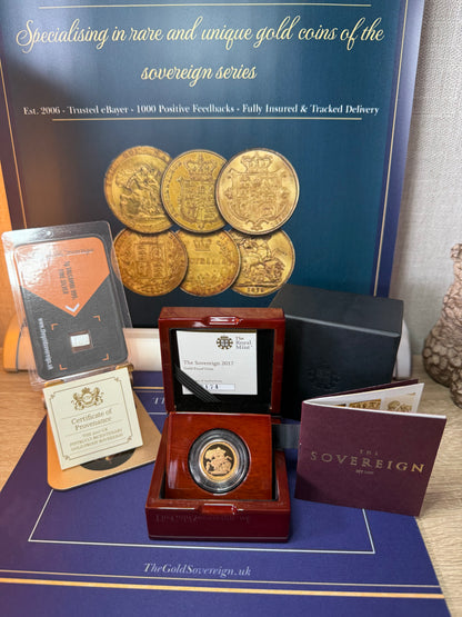 2017 Elizabeth II Proof Gold Full Sovereign with box and COA 200th Anniversary