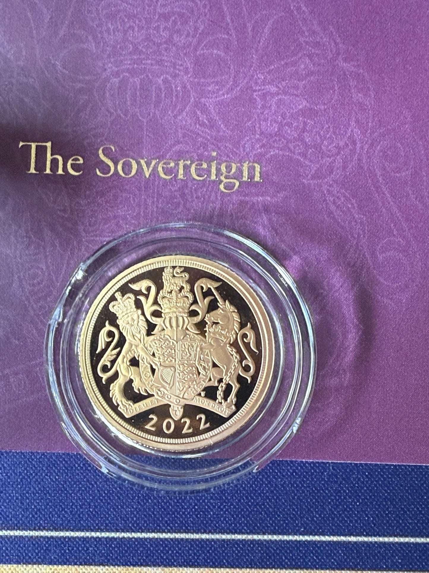 2022 QEII Proof Gold Full Sovereign - Platinum Jubilee Royal Mint with Box & COA