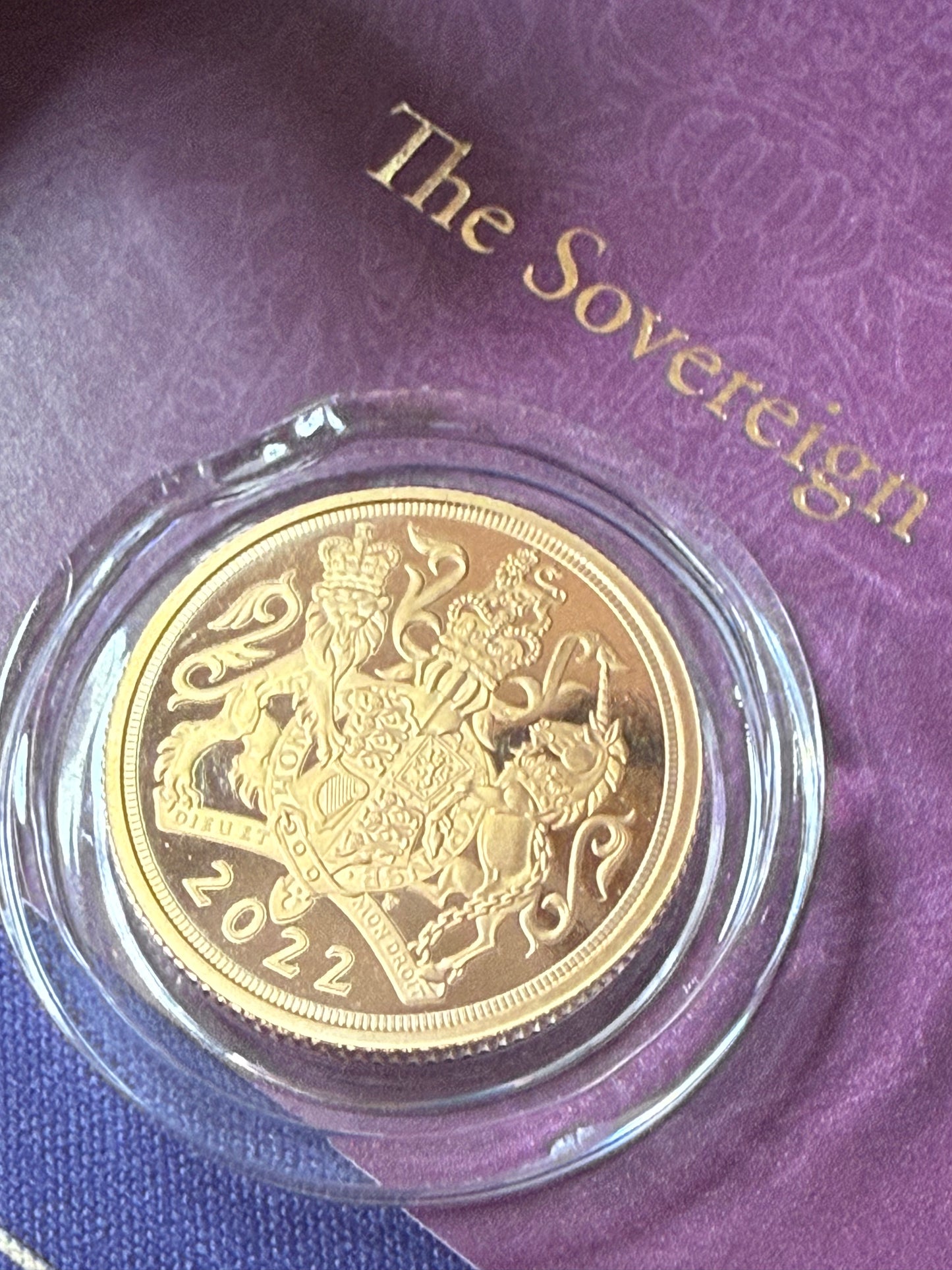 2022 QEII Proof Gold Full Sovereign - Platinum Jubilee Royal Mint with Box & COA