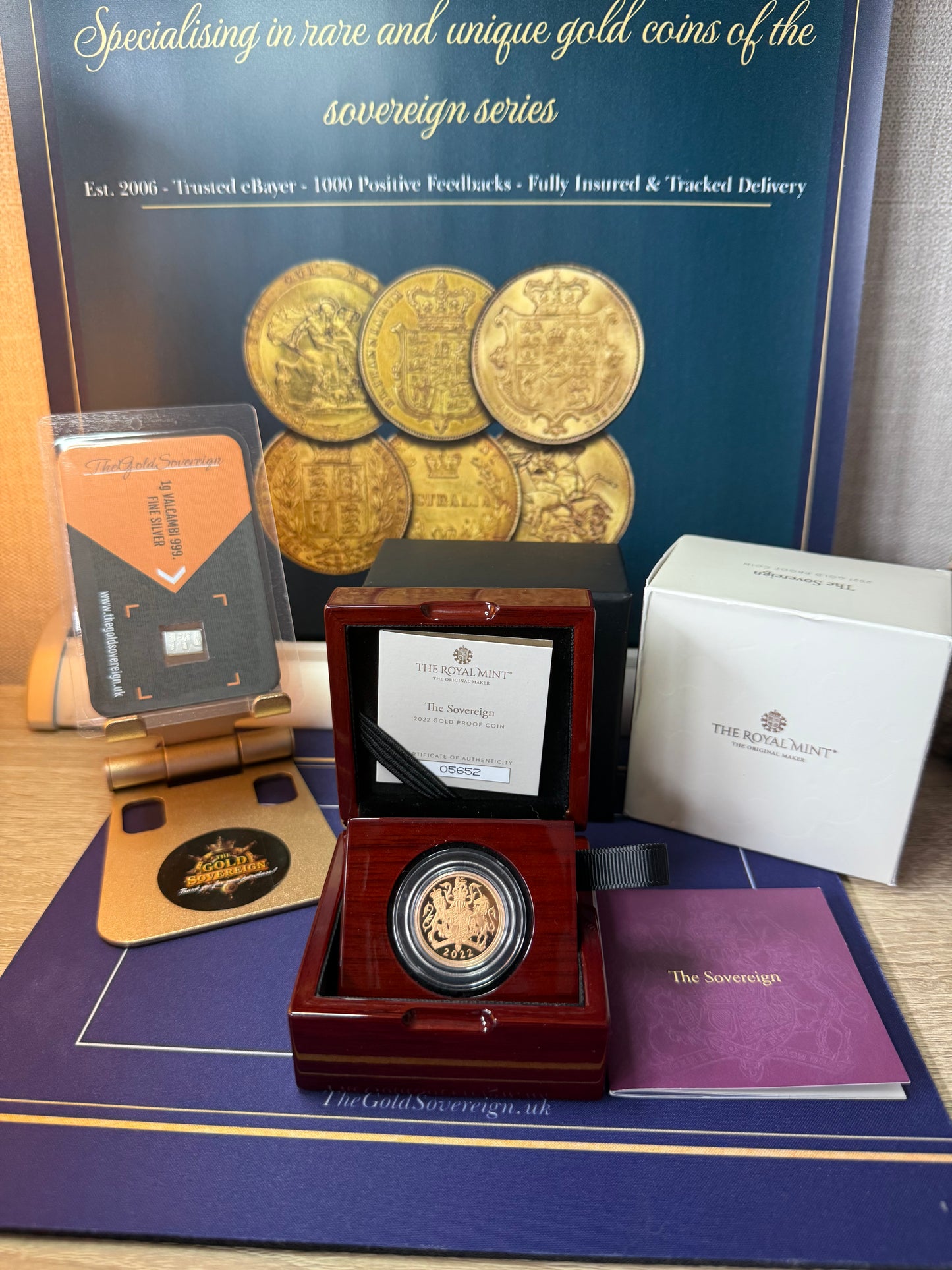 2022 QEII Proof Gold Full Sovereign - Platinum Jubilee Royal Mint with Box & COA