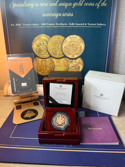 2022 QEII Proof Gold Full Sovereign - Platinum Jubilee Royal Mint with Box & COA