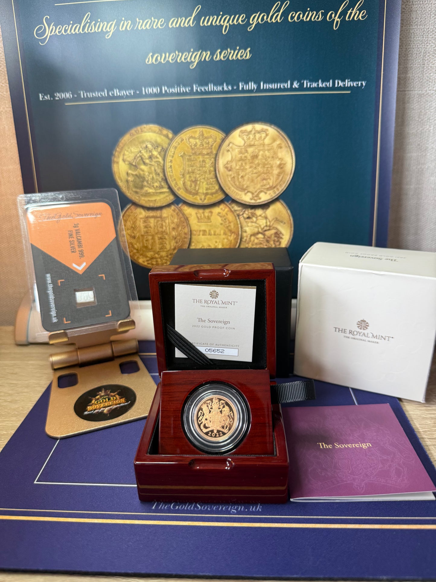 2022 QEII Proof Gold Full Sovereign - Platinum Jubilee Royal Mint with Box & COA