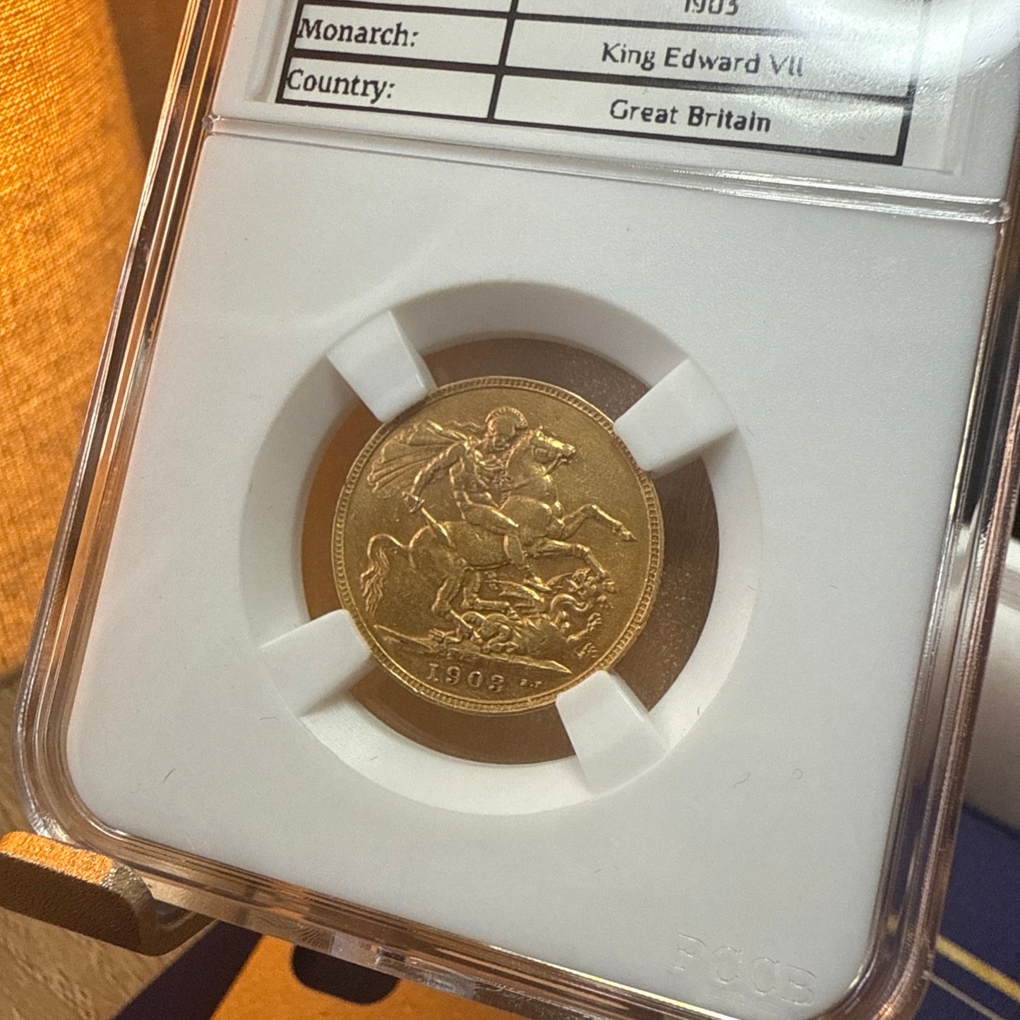 1903 Edward VII Full Sovereign 22ct Gold Coin + Display Holder+ FREE Silver bar!