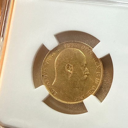 1903 Edward VII Full Sovereign 22ct Gold Coin + Display Holder+ FREE Silver bar!