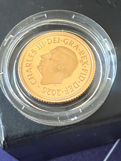 2025 Gold Proof Half Sovereign Shieldback Boxed