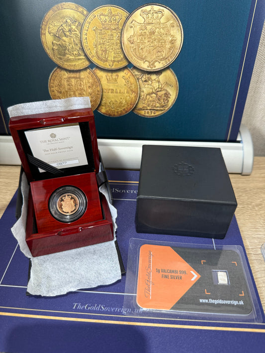 2025 Gold Proof Half Sovereign Shieldback Boxed