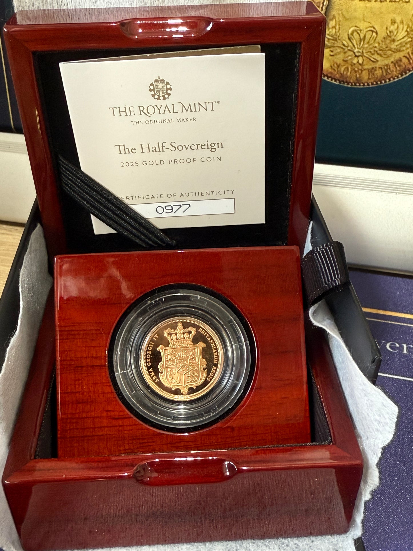 2025 Gold Proof Half Sovereign Shieldback Boxed