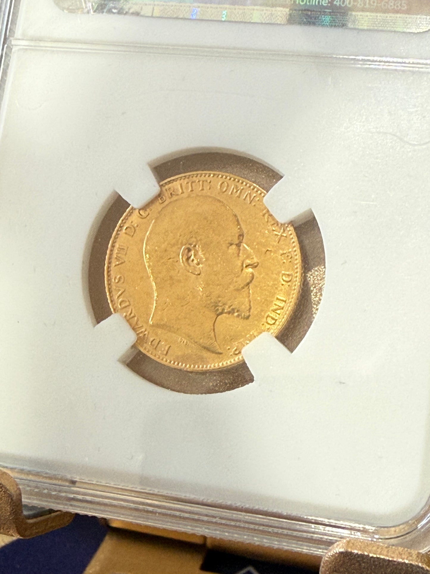 1908 Edward VII Full Sovereign 22ct Gold Coin + Display Holder+ FREE Silver bar!