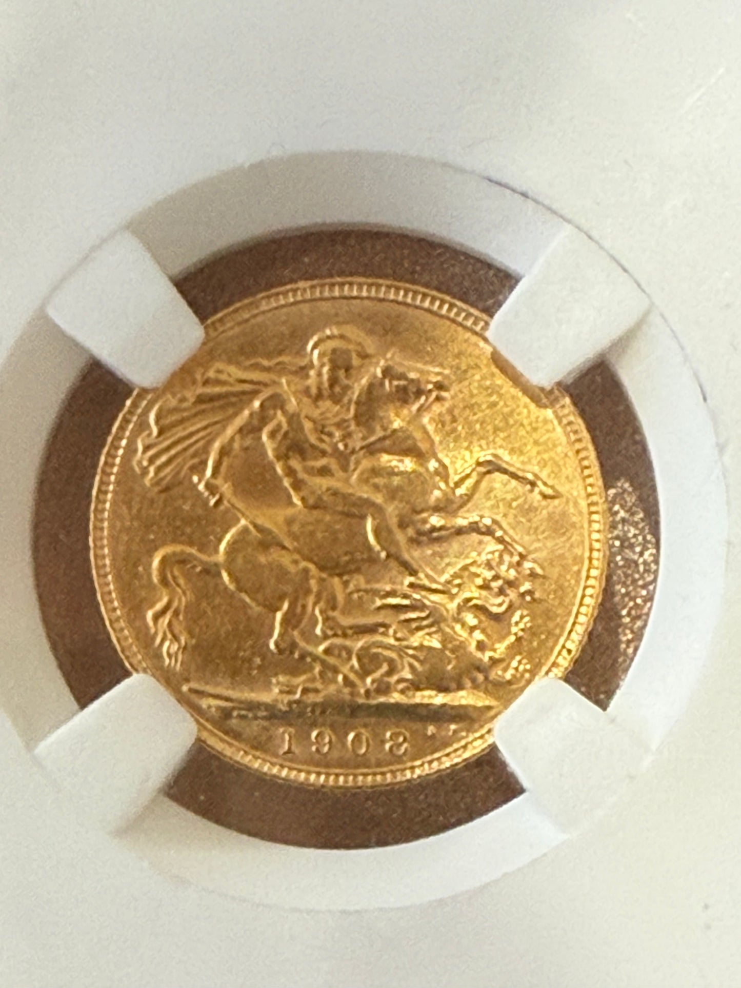 1908 Edward VII Full Sovereign 22ct Gold Coin + Display Holder+ FREE Silver bar!